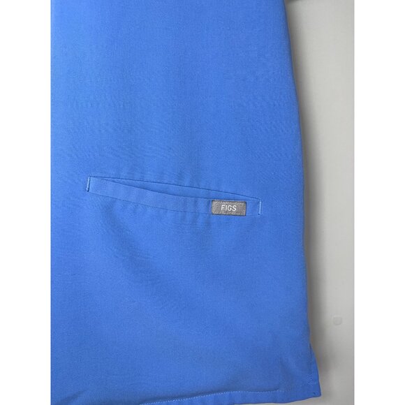 Figs Three Pocket Scrub Top Blue Women's Sz. M-L? Hospital Medical Scrub Top - Picture 5 of 7